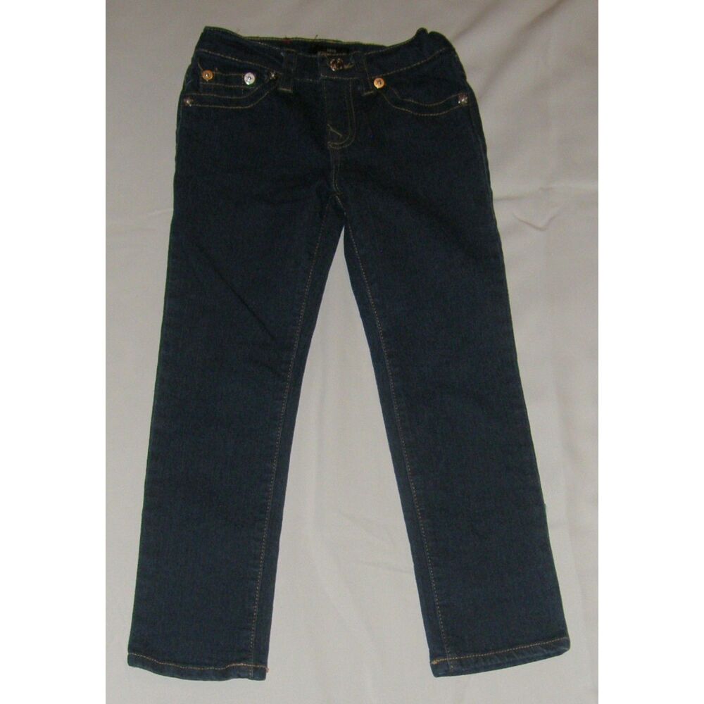 TRUE RELIGION Boys Sz 6 Relaxed Slim Adjustable Waist Stretchy GENO Blue Jeans